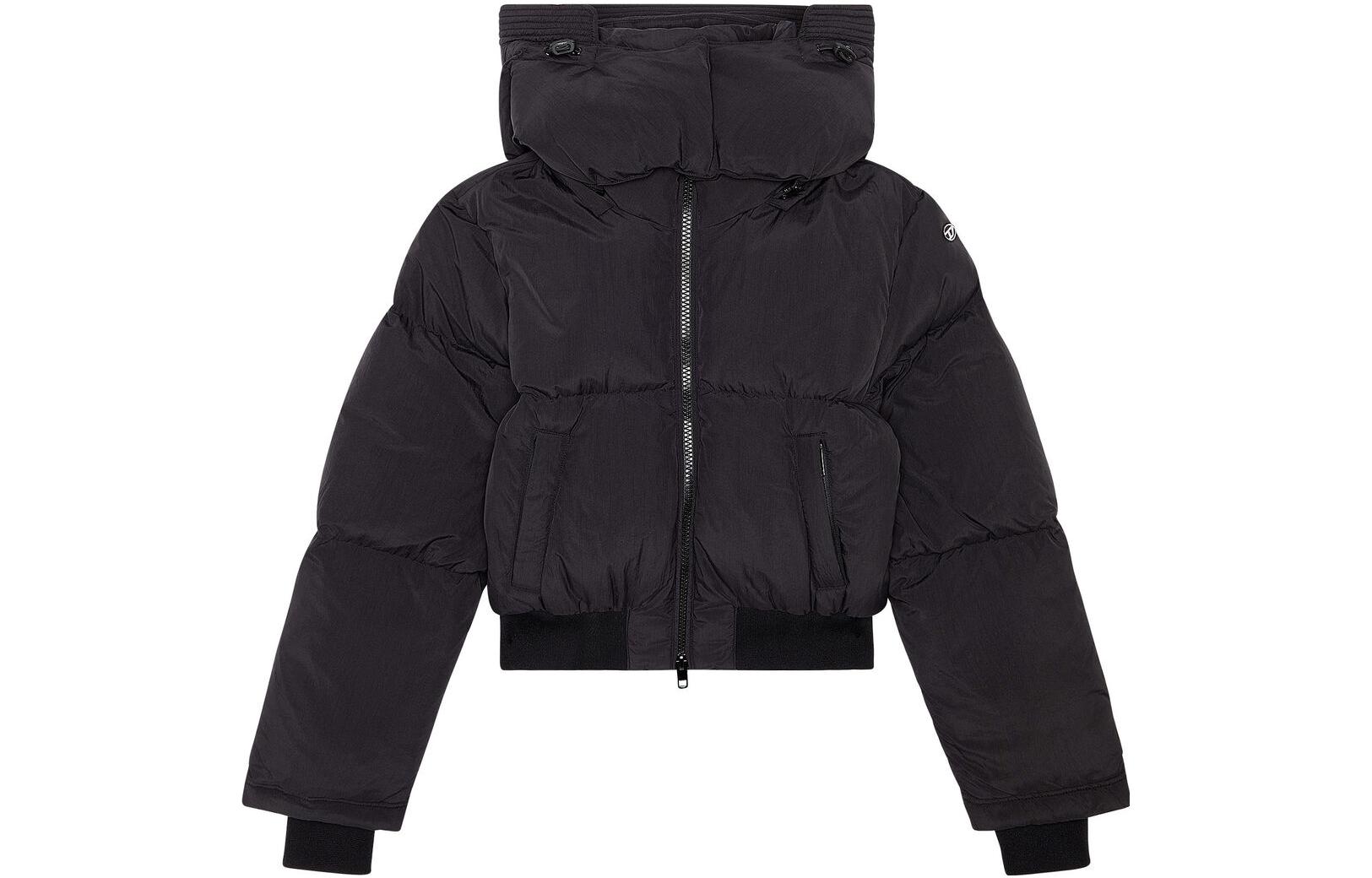 Order (W) DIESEL Jaket Kasual Hitam Polos dengan Resleting. A105780AEAI-9XX