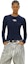 Cheap (W) DIESEL SS24 Oval D Logo Baju Ketat Rajut Navy Biru. A123970DLAX-8AT