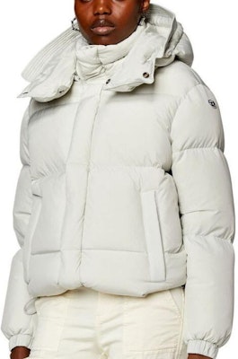 (W) DIESEL 白色可拆卸帽宽松夹克. A129980AEAI-8AF Purchase (W) DIESEL 白色可拆卸帽宽松夹克. A129980AEAI-8AF