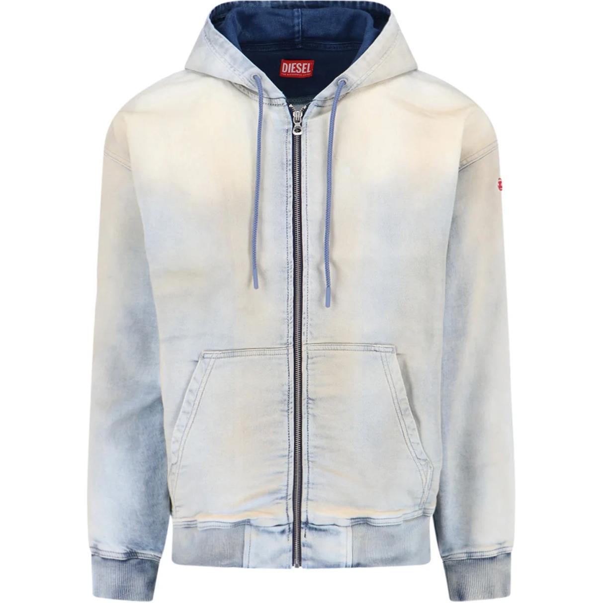 (Women) DIESEL  White Logo Zip-Up Hoodie Jacket A13116068NE-01