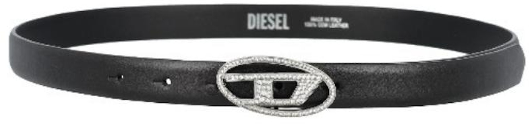 (W) 디젤 여성용 블랙 가죽 벨트 로고 스무스 버클 디자인. X09972P6364T8013 Lookbook (W) 디젤 여성용 블랙 가죽 벨트 로고 스무스 버클 디자인. X09972P6364T8013