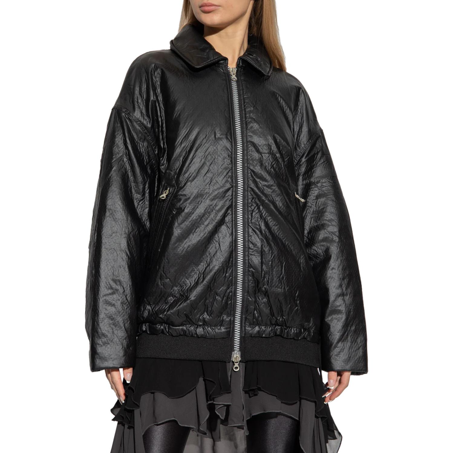 (Women) Diesel Black Solid Square Neck Zip Long-Sleeve Jacket with Asym Hem A085870HGAX-9XX 圖 3