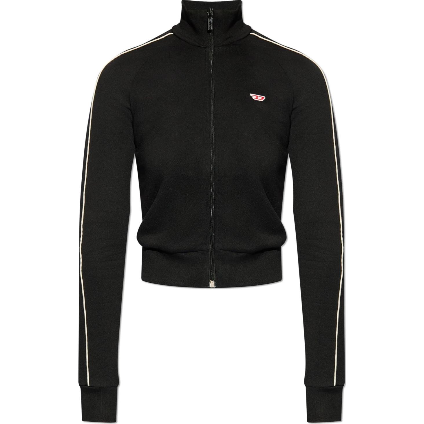 (Women) Diesel Black Striped Full-Zip Straight Long Sleeve Jacket A150390DLAA9-XXA