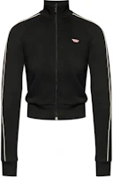 (Women) Diesel Black Striped Full-Zip Straight Long Sleeve Jacket A150390DLAA9-XXA (Women) Diesel Black Striped Full-Zip Straight Long Sleeve Jacket A150390DLAA9-XXA