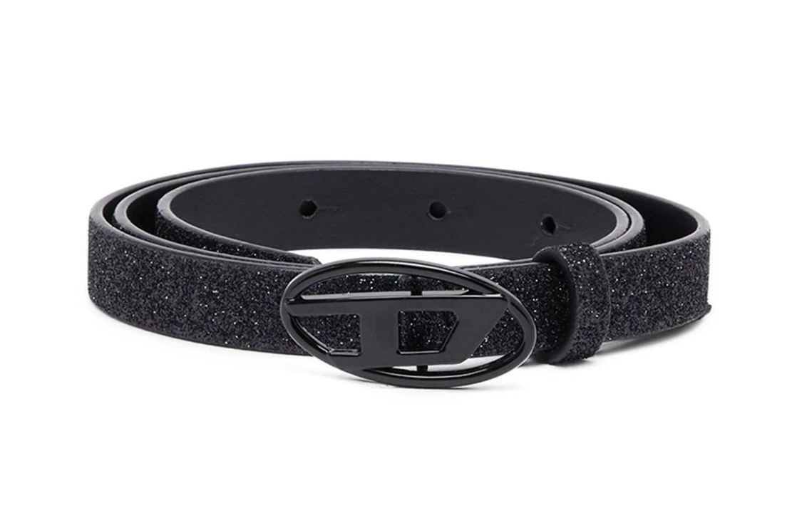 (Women) DIESEL D-Buckle Smooth Leather Belt Women Black. X09918P0787