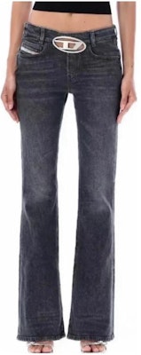 (W) DIESEL D-Ebbey スリムフレア レターパッチ ブラックデニムジーンズ レディース. A114560CKAH02 Order (W) DIESEL D-Ebbey スリムフレア レターパッチ ブラックデニムジーンズ レディース. A114560CKAH02