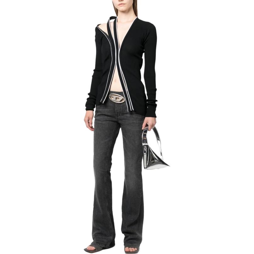 Lookbook (W) DIESEL D-Ebbey スリムフレア レターパッチ ブラックデニムジーンズ レディース. A114560CKAH02