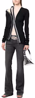 Lookbook (Women) DIESEL D-Ebbey Slim Flare Letter Patch Black Denim Jeans Women. A114560CKAH02