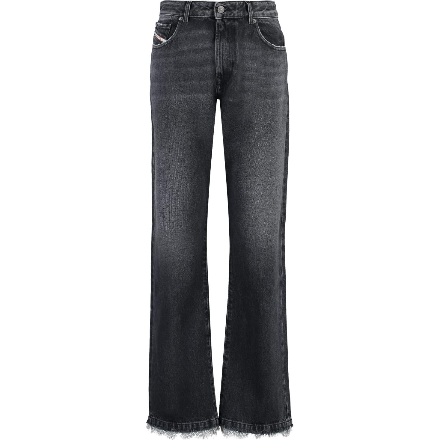 (Women) DIESEL D-Reggy Gray Straight-Leg Loose Fit Zip Trim Jeans Women A11462007S2-02