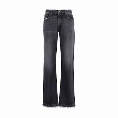 (Women) DIESEL D-Reggy Gray Straight-Leg Loose Fit Zip Trim Jeans Women A11462007S2-02