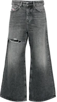 (Women) DIESEL D-Sire Washed Gray Wide-Leg Zipper Jeans For Women A13495007X-402 (Women) DIESEL D-Sire Washed Gray Wide-Leg Zipper Jeans For Women A13495007X-402