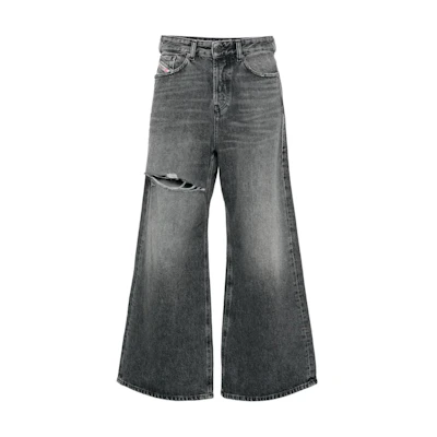 (Women) DIESEL D-Sire Washed Gray Wide-Leg Zipper Jeans For Women A13495007X-402