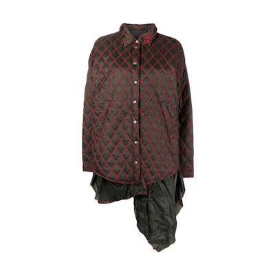 (Women) Diesel Diamond Button-Up Jacket Black/Red A085860AIAQ937