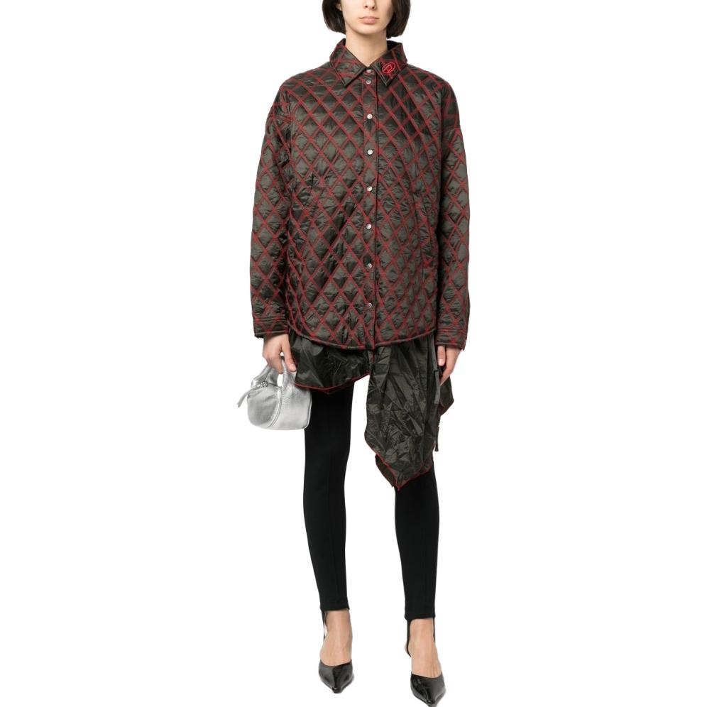Lookbook (Women) Diesel Diamond Button-Up Jacket Black/Red A085860AIAQ937