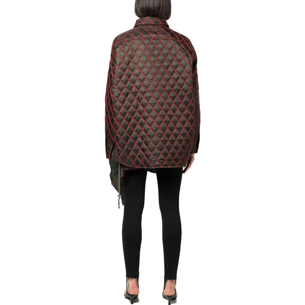 Shop (Women) Diesel Diamond Button-Up Jacket Black/Red A085860AIAQ937