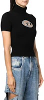 Purchase (Women) DIESEL FW22 Black Wool Cashmere Knit Turtleneck Short Sleeve Sweater. A067130KCAE9XX