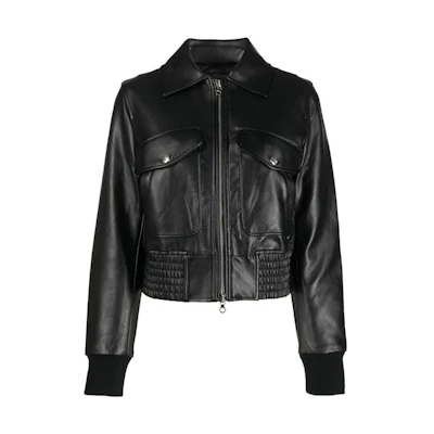 (Women) DIESEL FW22 Cropped Black Bomber Jacket A061910PDAF9XX