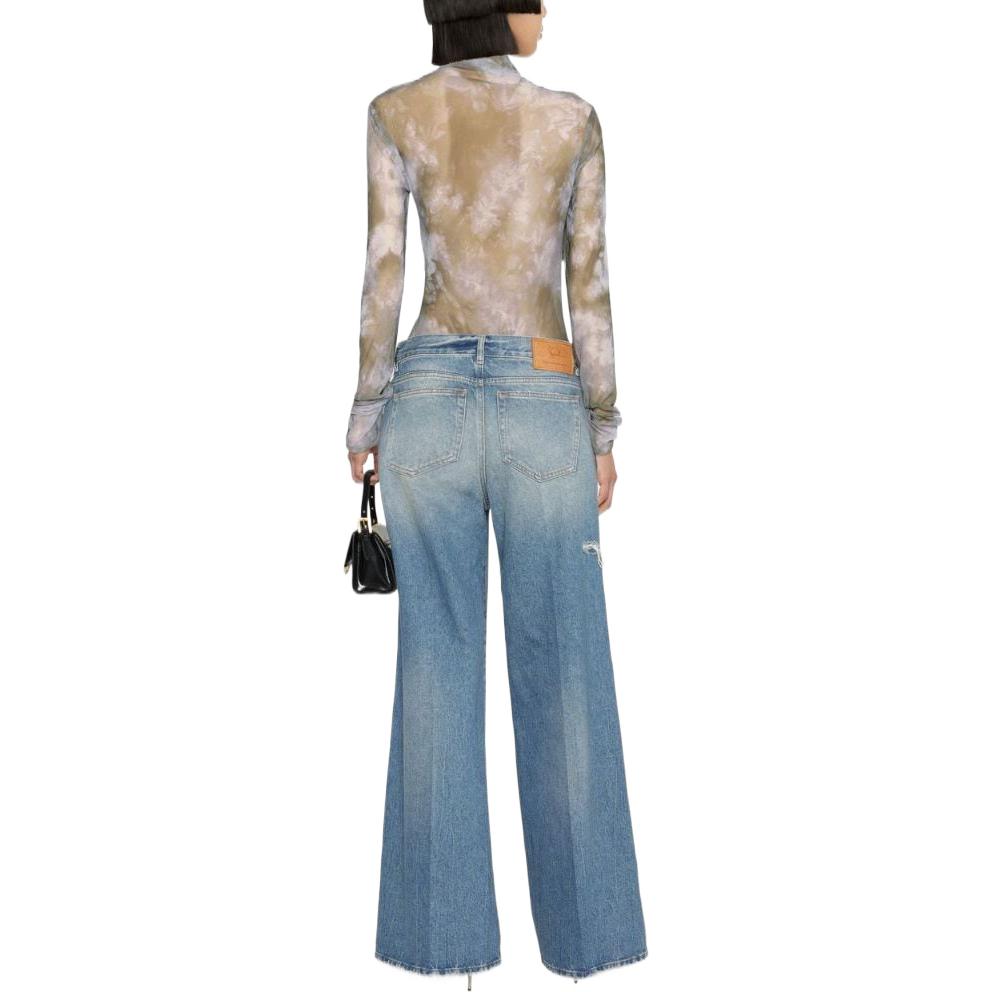 Shop (W) DIESEL FW22 高腰破壞直筒牛仔褲 藍色 A0362509D9701