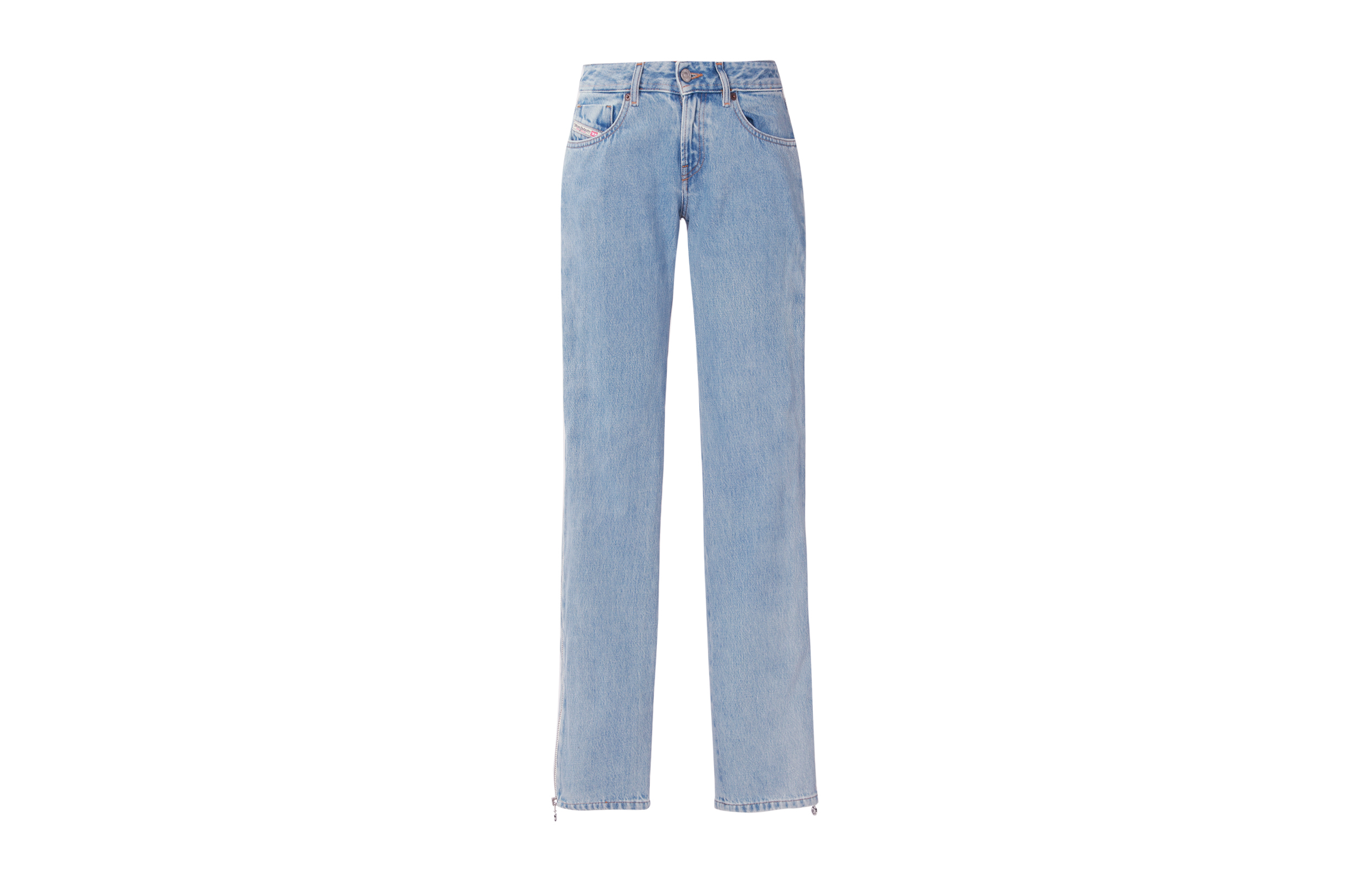 (Women) DIESEL FW22  Low-Waist Blue Jeans with Side Zipper Casual Style. A0554309D17 圖 2