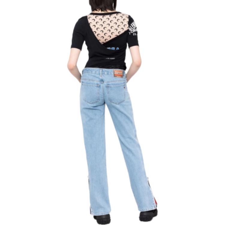(Women) DIESEL FW22  Low-Waist Blue Jeans with Side Zipper Casual Style. A0554309D17 圖 7