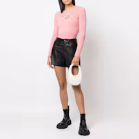 Lookbook (Women) DIESEL FW22 Pink Wool Sweater with Logo Embroidery. A067120KCAE36M