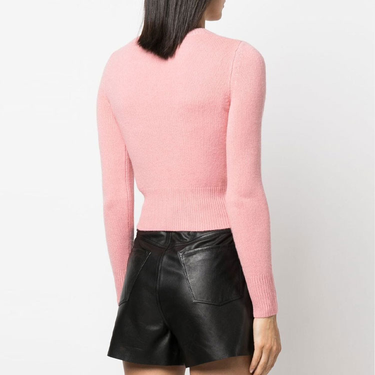 Shop (W) DIESEL FW22 Baju Sejuk Bulu Merah Jambu dengan Sulaman Logo. A067120KCAE36M