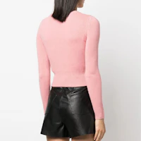 Shop (Women) DIESEL FW22 Pink Wool Sweater with Logo Embroidery. A067120KCAE36M