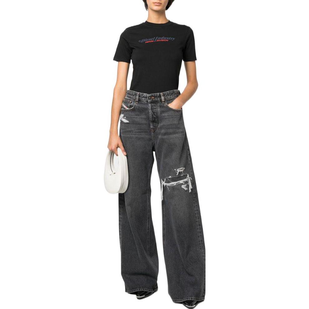 (Women) DIESEL FW22 D-Sire Distressed Wide-Leg Jeans Women Charcoal Gray A06925007F602 圖 3
