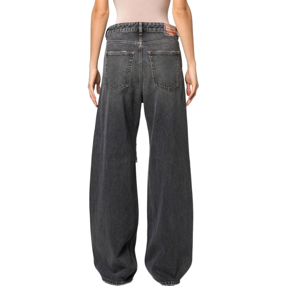(Women) DIESEL FW22 D-Sire Distressed Wide-Leg Jeans Women Charcoal Gray A06925007F602 圖 5