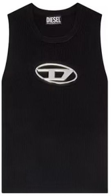 (Women) DIESEL FW22 Oval-D Metal Cutout Logo Slim Fit Halter Tank Top Vest A096210DLAX9XX Order (Women) DIESEL FW22 Oval-D Metal Cutout Logo Slim Fit Halter Tank Top Vest A096210DLAX9XX