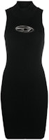 (Women) DIESEL FW22 OVAL-D Metal Logo High-Neck Sleeveless Dress Women Black A094630DLAX9XX (Women) DIESEL FW22 OVAL-D Metal Logo High-Neck Sleeveless Dress Women Black A094630DLAX9XX