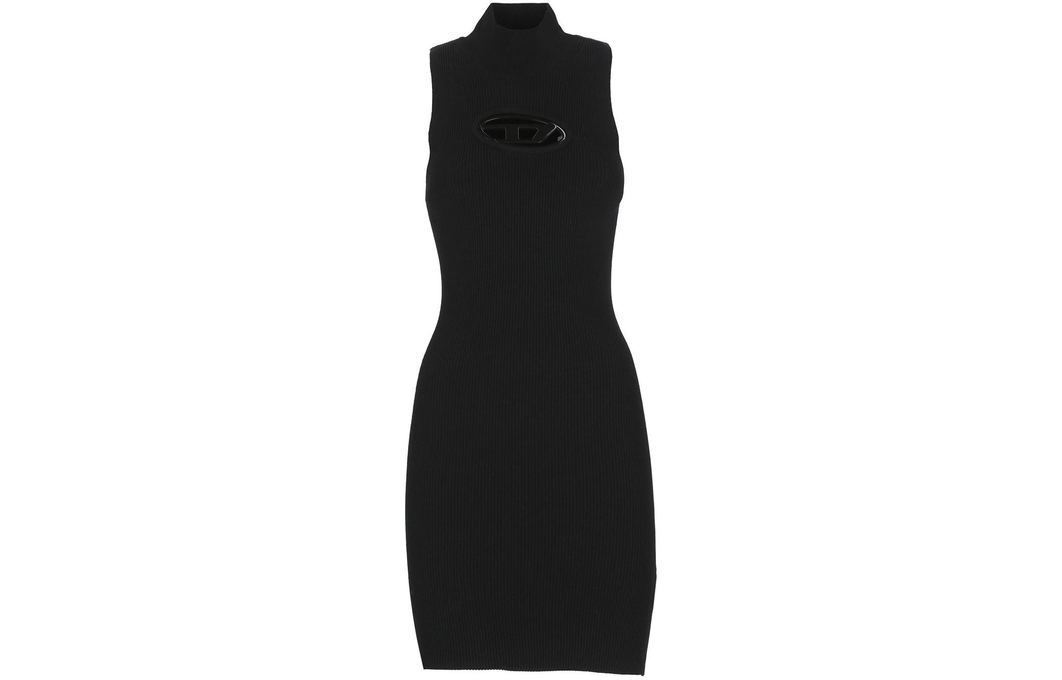 Lookbook (Women) DIESEL FW22 OVAL-D Metal Logo High-Neck Sleeveless Dress Women Black A094630DLAX9XX