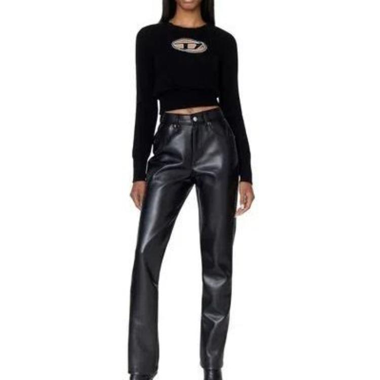 Details for (W) DIESEL FW22 女士椭圆D镂空细节羊绒毛衣 黑色。 A067120KCAE9XX