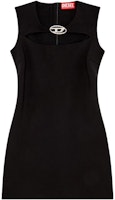 (Women) DIESEL FW23 Black Sleeveless Dress with Metal Logo Oval Design. A120650JASB-9XX (Women) DIESEL FW23 Black Sleeveless Dress with Metal Logo Oval Design. A120650JASB-9XX