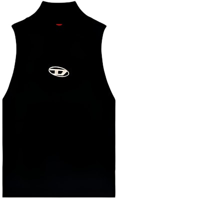 (W) 디젤 FW23 블랙 민소매 하이넥 탑 메탈 로고. A130200DLAX-9XX Buy (W) 디젤 FW23 블랙 민소매 하이넥 탑 메탈 로고. A130200DLAX-9XX