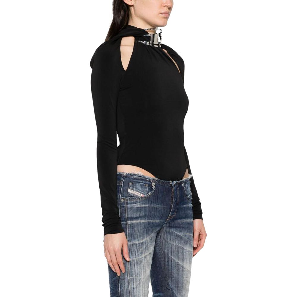 Purchase (W) 디젤 FW23 블랙 스트레치 컷아웃 롱슬리브 점프수트. A117090ALAD-9XX