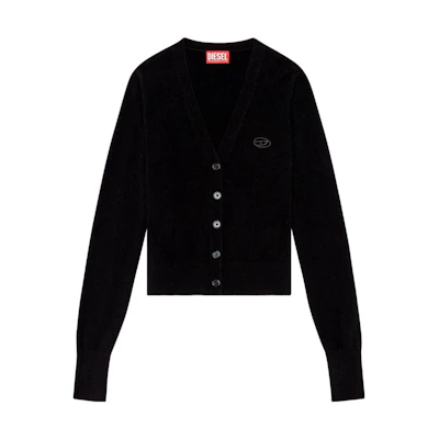 (Women) DIESEL FW23 Black V-Neck Button-Up Cardigan Sweater A130150GEAY-BLACK