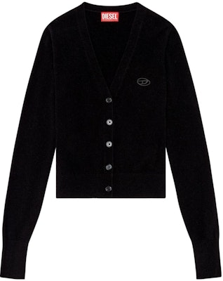 (Women) DIESEL FW23 Black V-Neck Button-Up Cardigan Sweater A130150GEAY-BLACK Order (Women) DIESEL FW23 Black V-Neck Button-Up Cardigan Sweater A130150GEAY-BLACK