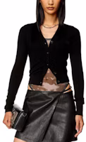 Lookbook (Women) DIESEL FW23 Black V-Neck Button-Up Cardigan Sweater A130150GEAY-BLACK
