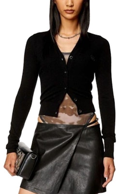 (Women) DIESEL FW23 Black V-Neck Button-Up Cardigan Sweater A130150GEAY-BLACK Lookbook (Women) DIESEL FW23 Black V-Neck Button-Up Cardigan Sweater A130150GEAY-BLACK