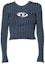 Buy (W) DIESEL FW23 Biru Baju Cotton Knit dengan Logo Besi. A057680GFAB-81E