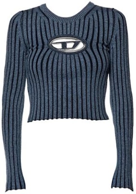 (W) DIESEL FW23 Biru Baju Cotton Knit dengan Logo Besi. A057680GFAB-81E Order (W) DIESEL FW23 Biru Baju Cotton Knit dengan Logo Besi. A057680GFAB-81E