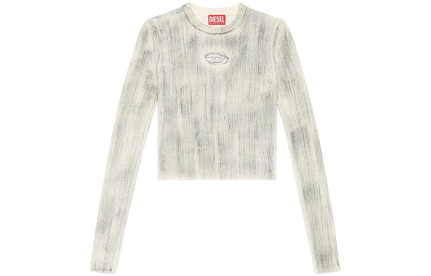 Order (Women) DIESEL FW23  Oval D Logo Cutout Long Sleeve T-Shirt Light Gray. A126080LIAK-9CY