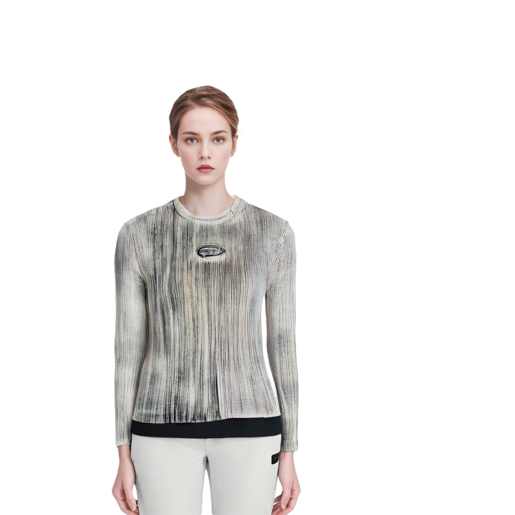 Details for (Women) DIESEL FW23  Oval D Logo Cutout Long Sleeve T-Shirt Light Gray. A126080LIAK-9CY