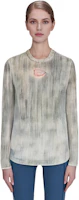 Sizing (W) DIESEL FW23 Oval D Logo Cutout Lengan Panjang T-Shirt Abu-Abu Muda. A126080LIAK-9CY