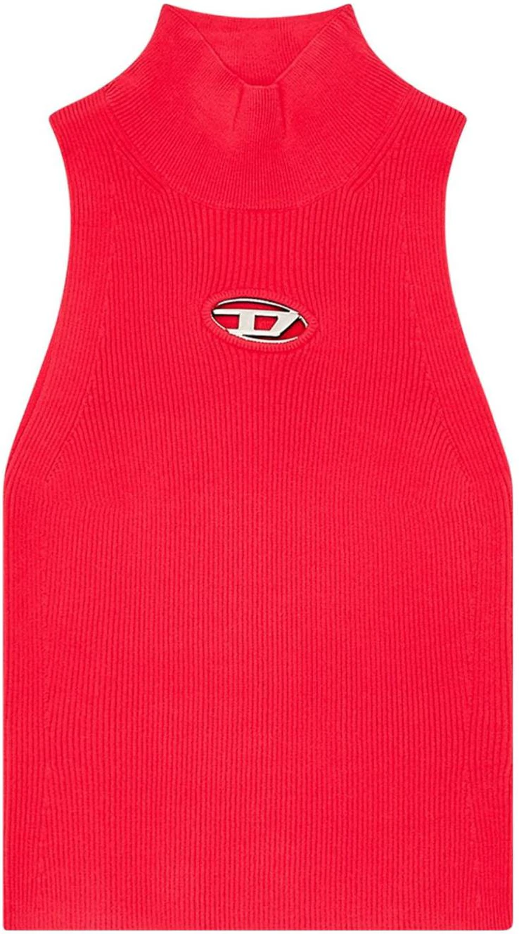 women-diesel-fw-23-ribbed-metal-logo-cutout-turtleneck-tank-top-deep-pink-a130200-dlax-red