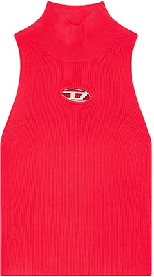 (W) 디젤 FW23 메탈 로고 컷아웃 리브드 터틀넥 탱크탑 - 딥핑크. A130200DLAX-RED Buy (W) 디젤 FW23 메탈 로고 컷아웃 리브드 터틀넥 탱크탑 - 딥핑크. A130200DLAX-RED