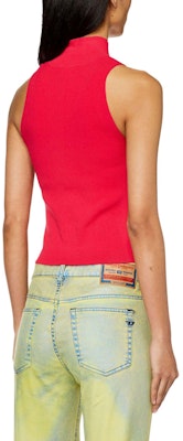 (W) 디젤 FW23 메탈 로고 컷아웃 리브드 터틀넥 탱크탑 - 딥핑크. A130200DLAX-RED Purchase (W) 디젤 FW23 메탈 로고 컷아웃 리브드 터틀넥 탱크탑 - 딥핑크. A130200DLAX-RED