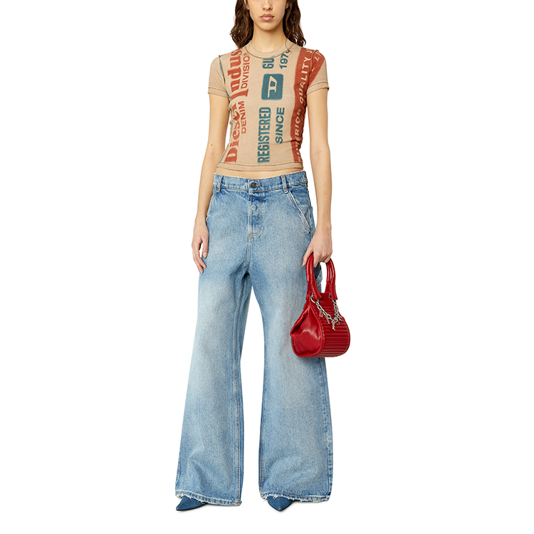 (Women) DIESEL FW23  Washed Low-Rise Loose Straight Jeans Light Blue. A0692509E25-01 圖 3