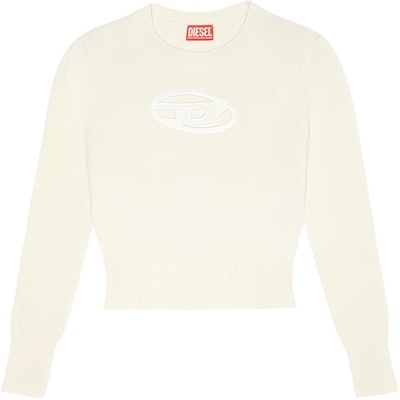 (W) DIESEL FW23 OVAL-D Logo Cutout Crewneck Sweater Wanita Putih. A067120KCAE-5KM Buy (W) DIESEL FW23 OVAL-D Logo Cutout Crewneck Sweater Wanita Putih. A067120KCAE-5KM